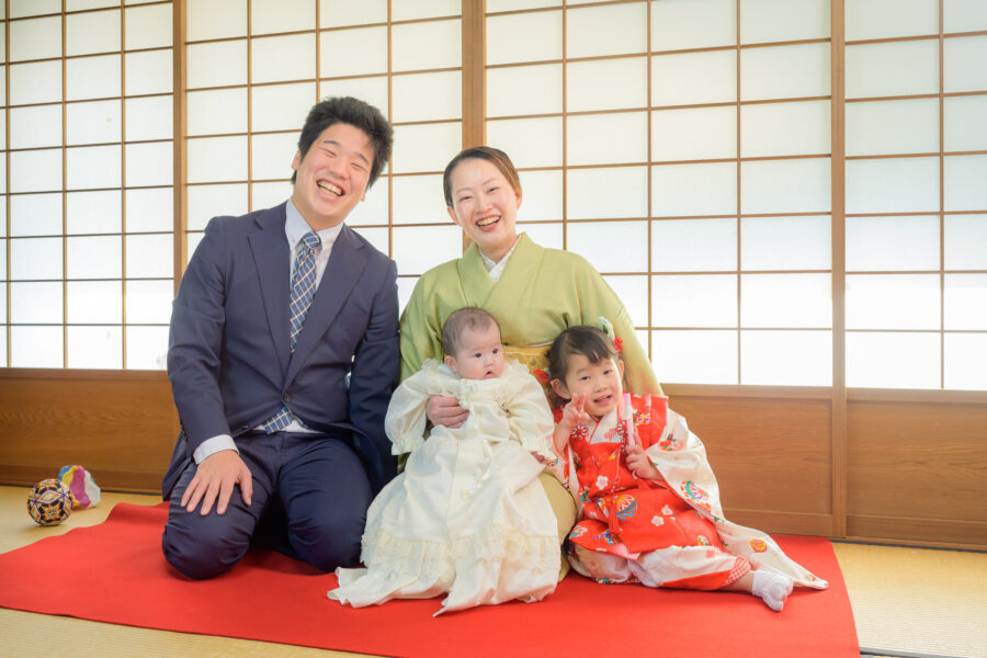 お宮参り|七五三|和装|名古屋|北徳|中村公園|家族写真