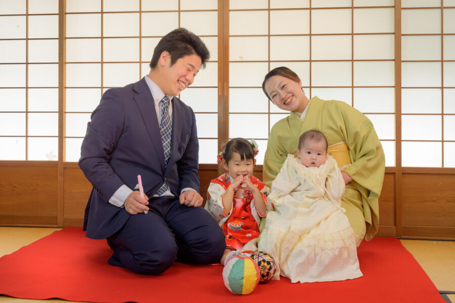 お宮参り|七五三|和装|名古屋|北徳|中村公園|家族写真