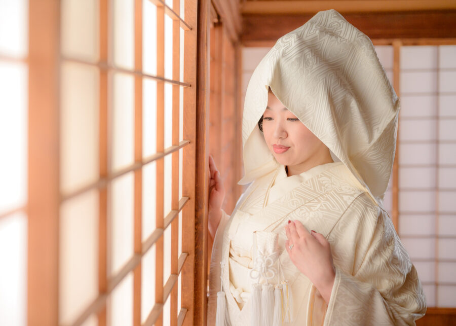前撮り｜和装｜フォトウェディング｜名古屋｜お鬘｜綿帽子