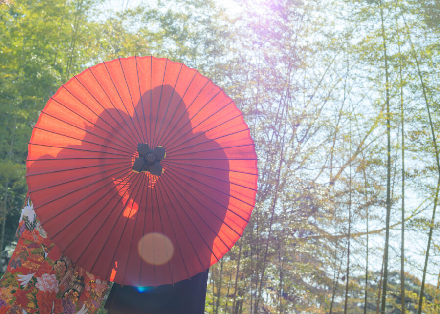 前撮り｜和装｜フォトウェディング｜名古屋｜中村公園｜番傘